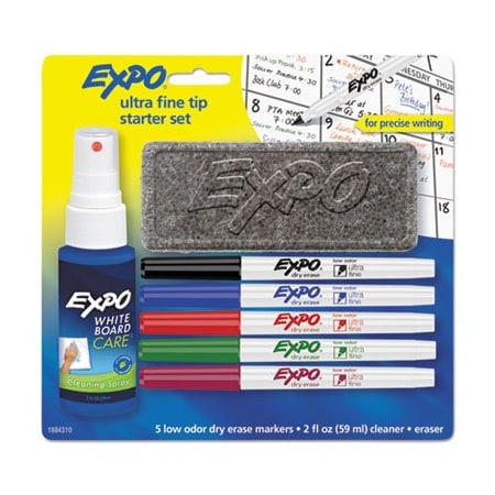 Sanford LOW-ODOR DRY ERASE MARKER STARTER SET, EXTRA-FINE NEEDLE TIP, ASSORTED COLORS, 5 Pieces 1884310